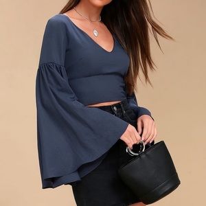 Lulu’s Bell Sleeve Crop Top NBW